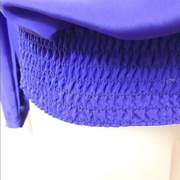 𝅺PURPLE  Vintage Satin embroidered Dye Cut Blouse - Picture 4 of 6